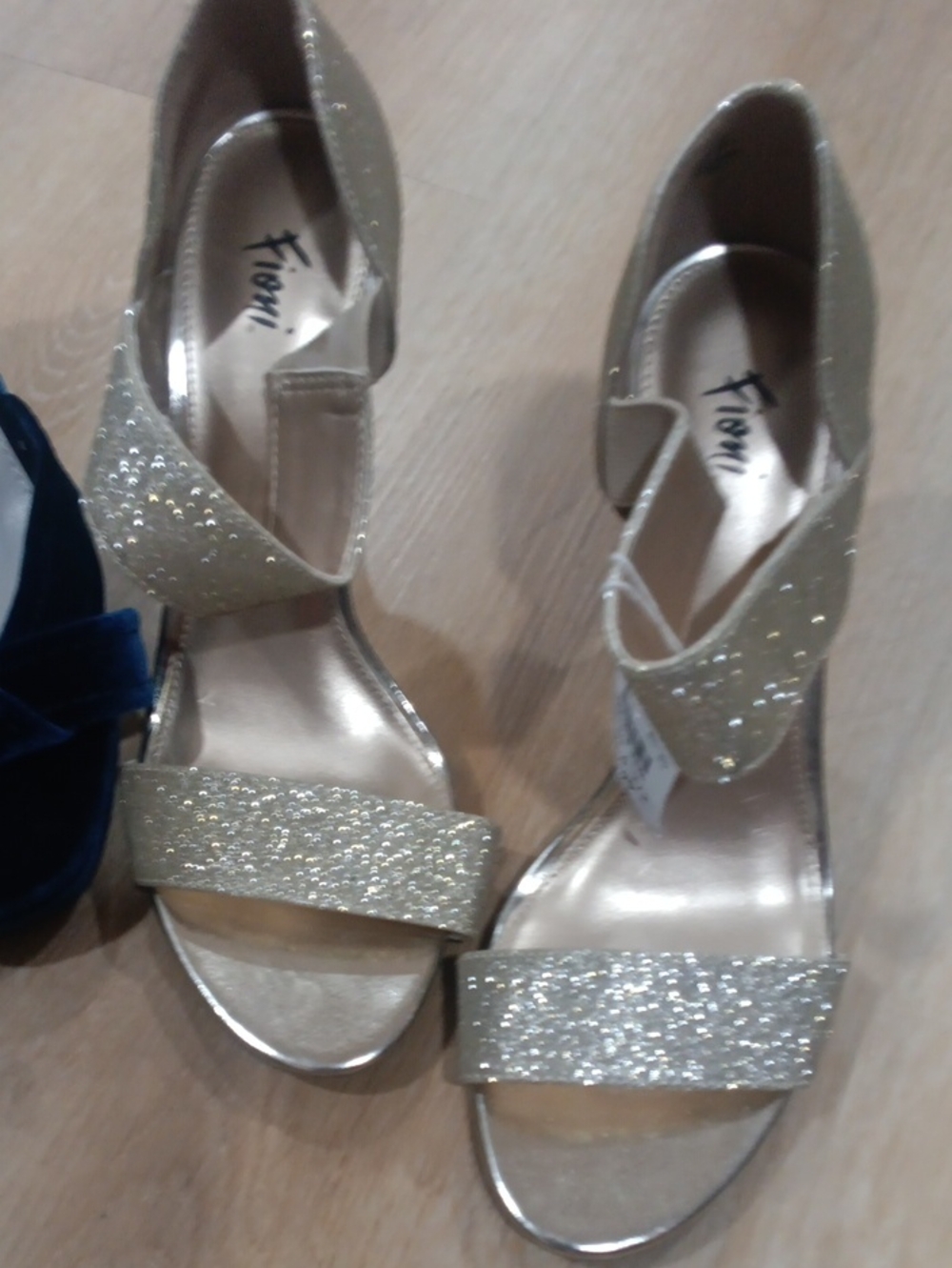 Bundle Women's Heels Silver Blue & Gold